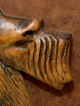 Load image into Gallery viewer, Vintage Scottish Terrier dog profile in raised relief displayed in a carved brown wood frame
