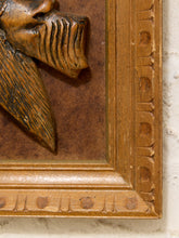 Load image into Gallery viewer, Vintage Scottish Terrier dog profile in raised relief displayed in a carved brown wood frame
