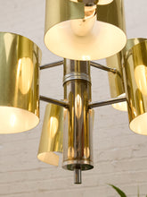Load image into Gallery viewer, Vintage Brass &amp; Chrome Multi-Light Space Age Chandelier
