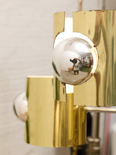 Load image into Gallery viewer, Vintage Brass &amp; Chrome Multi-Light Space Age Chandelier
