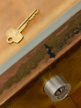 Load image into Gallery viewer, Vintage Burl Wood &amp; Brass Rolling Display Cabinet
