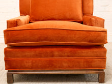 Load image into Gallery viewer, Vintage Burnt Orange Velvet Club Chair
