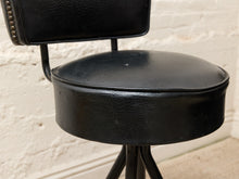 Load image into Gallery viewer, Vintage Tufted Black Bar with Three Swivel Bar Stools
