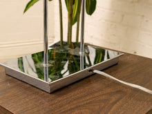 Load image into Gallery viewer, Vintage Chrome Table Lamp with Black Rectangular Shade
