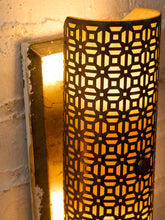 Load image into Gallery viewer, Pair of Vintage 1960s Geometric Metal Wall Sconces
