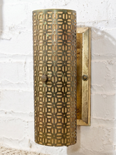 Load image into Gallery viewer, Pair of Vintage 1960s Geometric Metal Wall Sconces

