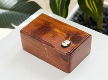 Load image into Gallery viewer, Vintage wooden keepsake box marked Washington D.C. with warm wood grain and decorative black-and-ivory cameo medallion on lid

