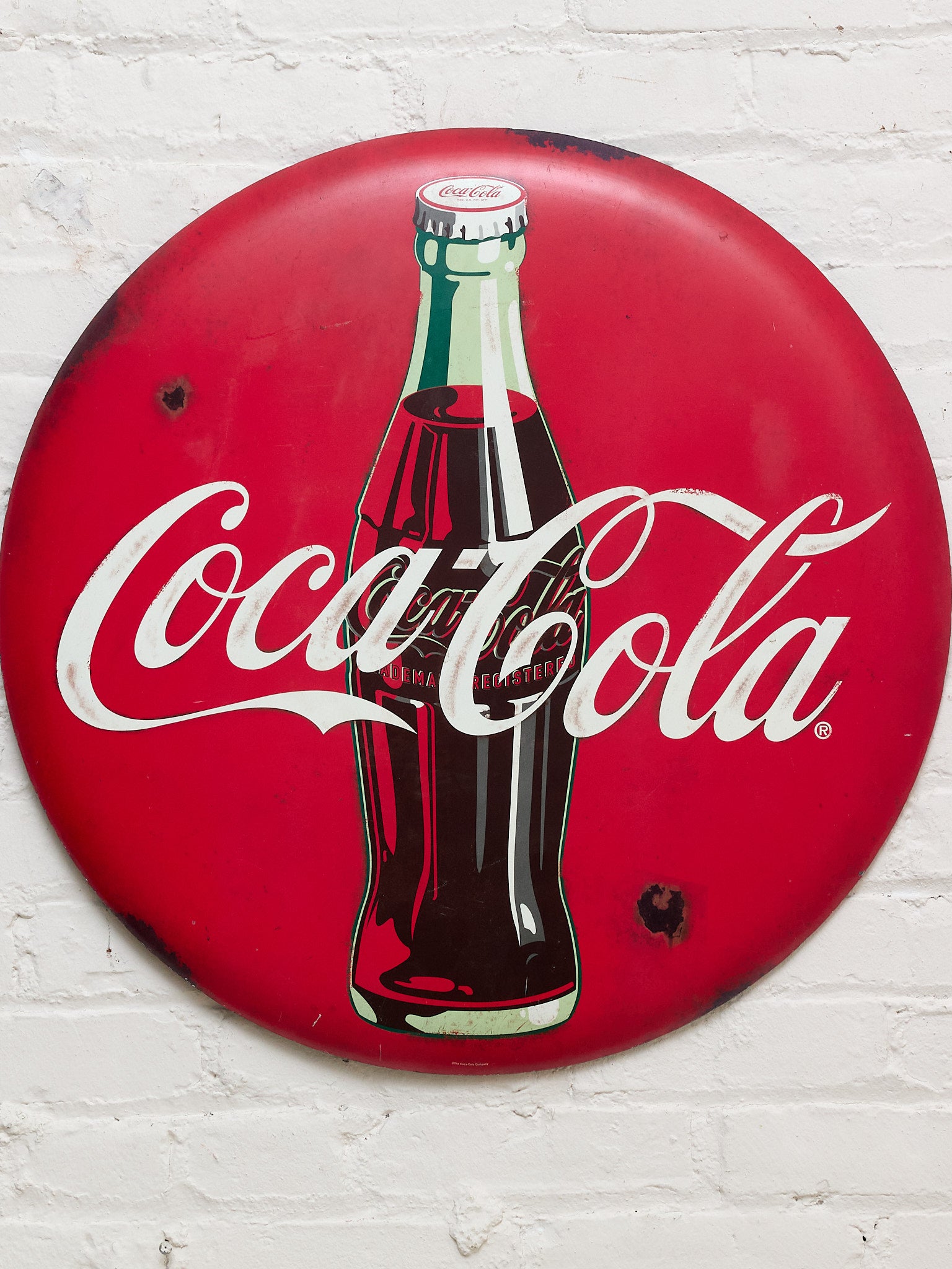Vintage Coca-Cola Round Red Metal Advertising Sign – Sunbeam Vintage