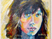 Load image into Gallery viewer, Golden-Eyed Woman Portrait Painting by Jean Bradley
