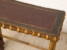 Load image into Gallery viewer, Image 11 of 20: Antique Bamboo Accent Table with Ornate Carved Trim
