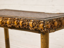 Load image into Gallery viewer, Image 12 of 20: Antique Bamboo Accent Table with Ornate Carved Trim
