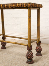 Load image into Gallery viewer, Image 15 of 20: Antique Bamboo Accent Table with Ornate Carved Trim
