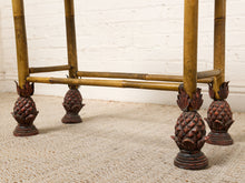 Load image into Gallery viewer, Image 17 of 20: Antique Bamboo Accent Table with Ornate Carved Trim
