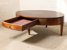 Load image into Gallery viewer, Image 14 of 16: Vintage Mid-Century Modern Oval Wood Coffee Table with Drawer
