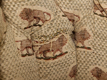 Load image into Gallery viewer, Image 15 of 18: Vintage Lion Print Tufted Barrel Chair with Ruffled Skirt
