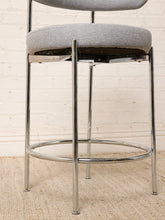 Load image into Gallery viewer, Image 15 of 18: Pair of Modern Upholstered Chrome Bar Stools

