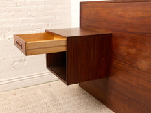 Load image into Gallery viewer, Image 16 of 22: Vintage Danish Modern Teak Queen or King Headboard with Adjustable Nightstands
