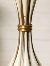 Load image into Gallery viewer, Image 14 of 19: Mid-Century Sculptural Brass &amp; Ivory Table Lamp with Blue Shade
