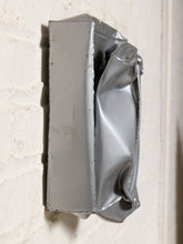 Load image into Gallery viewer, Image 7 of 13: Vintage abstract wall sculpture featuring a crumpled silver-tone metallic form with deep folds and sculptural creases, mounted on a square silver backing with raised decorative edges.
