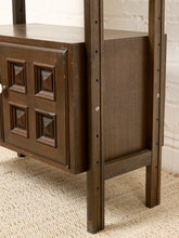 Load image into Gallery viewer, Image 13 of 25: Vintage Dark Wood Étagère Bookshelf with Drawers and Cabinet
