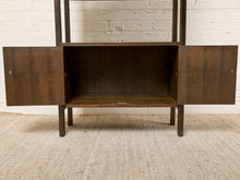 Load image into Gallery viewer, Image 22 of 25: Vintage Dark Wood Étagère Bookshelf with Drawers and Cabinet
