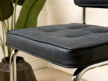 Load image into Gallery viewer, Image 10 of 17: 1970s-Style Black Tufted Cantilever Counter Stool
