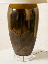 Load image into Gallery viewer, Image 14 of 17: Vintage Sculptural Metallic Table Lamp with Clear Lucite Base
