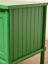 Load image into Gallery viewer, Image 16 of 21: Pair of Vintage Kelly Green Fluted Cabinet Nightstands

