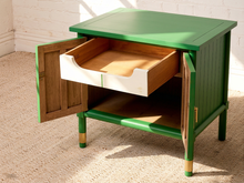 Load image into Gallery viewer, Image 18 of 21: Pair of Vintage Kelly Green Fluted Cabinet Nightstands
