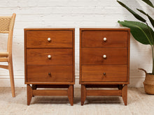 Load image into Gallery viewer, Pair of Vintage 3 Drawer Nightstands
