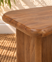 Load image into Gallery viewer, Thomy two-piece natural brown mango wood coffee table with overlapping organic tops, rounded edges, and sculptural panel bases.

