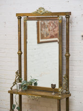 Load image into Gallery viewer, Neoclassical Brass Hall Tree Mirror, Coat Hanger and Console Table
