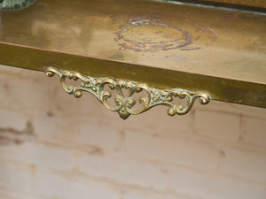 Neoclassical Brass Hall Tree Mirror, Coat Hanger and Console Table