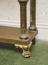 Load image into Gallery viewer, Neoclassical Brass Hall Tree Mirror, Coat Hanger and Console Table
