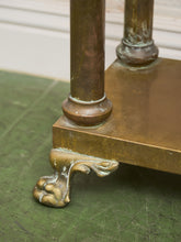 Load image into Gallery viewer, Neoclassical Brass Hall Tree Mirror, Coat Hanger and Console Table
