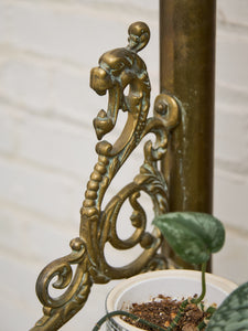 Neoclassical Brass Hall Tree Mirror, Coat Hanger and Console Table
