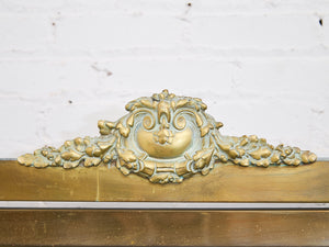 Neoclassical Brass Hall Tree Mirror, Coat Hanger and Console Table
