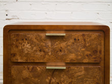 Load image into Gallery viewer, 3 Drawer Burl Style Nightstand
