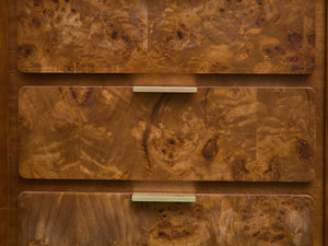 3 Drawer Burl Style Nightstand