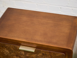 3 Drawer Burl Style Nightstand