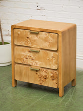 Load image into Gallery viewer, Single Blonde 3 Drawer Burlwood Nightstand
