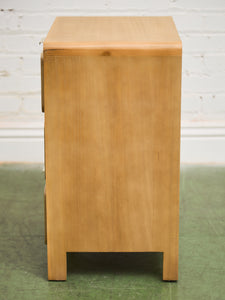 Single Blonde 3 Drawer Burlwood Nightstand