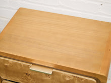 Load image into Gallery viewer, Single Blonde 3 Drawer Burlwood Nightstand
