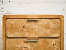 Load image into Gallery viewer, Single Blonde 3 Drawer Burlwood Nightstand
