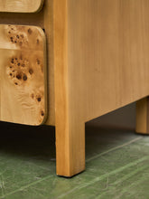 Load image into Gallery viewer, Single Blonde 3 Drawer Burlwood Nightstand

