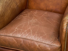 Load image into Gallery viewer, Saddle Leather Club Chair with Nailhead Trim
