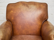 Load image into Gallery viewer, Saddle Leather Club Chair with Nailhead Trim
