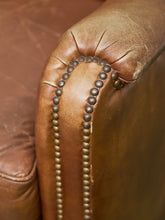 Load image into Gallery viewer, Saddle Leather Club Chair with Nailhead Trim
