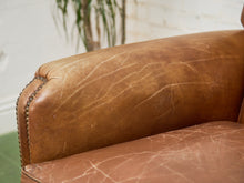 Load image into Gallery viewer, Saddle Leather Club Chair with Nailhead Trim
