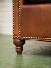 Load image into Gallery viewer, Saddle Leather Club Chair with Nailhead Trim

